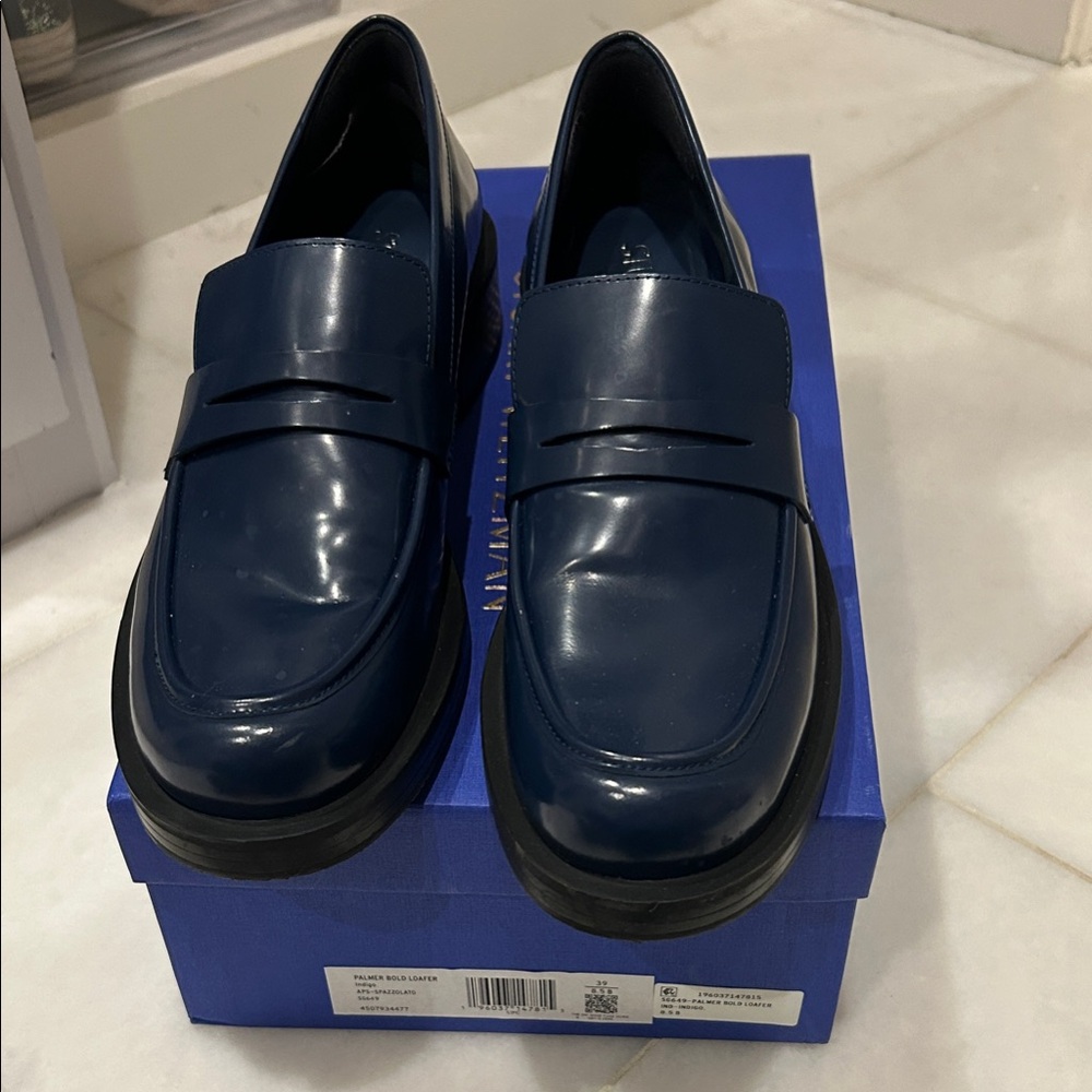 Stuart Weitzman Navy Loafers